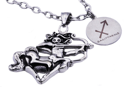 Mens Stainless Steel Zodiac Sagittarius Pendant