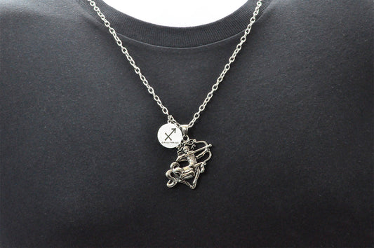 Mens Stainless Steel Zodiac Sagittarius Pendant