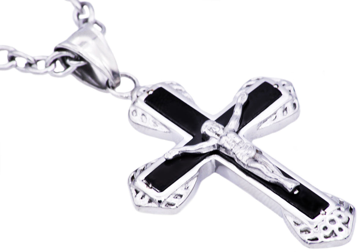 Mens Stainless Steel Cross Pendant