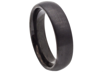 Mens Black Plated Tungsten Band Ring
