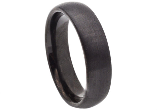 Mens Black Plated Tungsten Band Ring