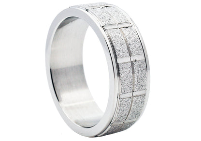 Mens Sand Blasted Stainless Steel Band