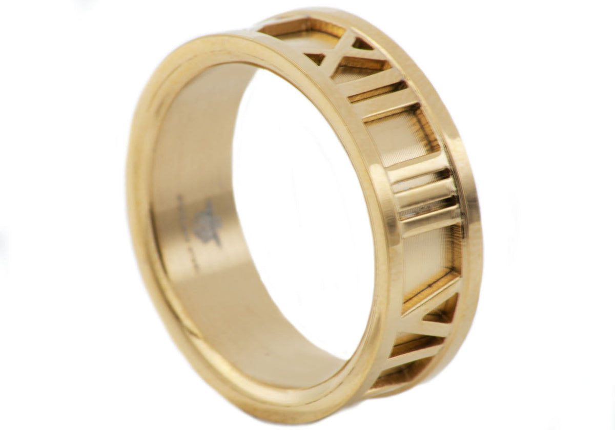 Mens Gold Stainless Steel Band