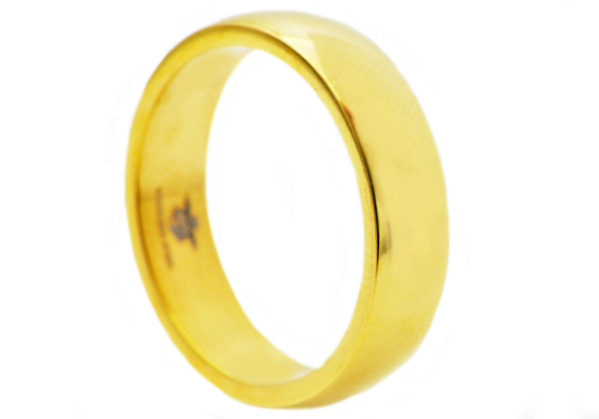 Mens Gold Stainless Steel Band