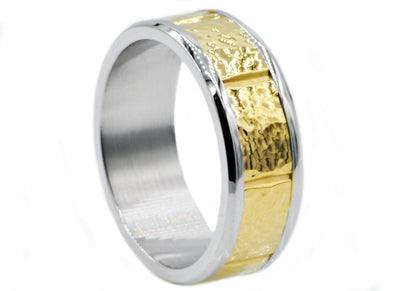 Mens Gold Stainless Steel Band