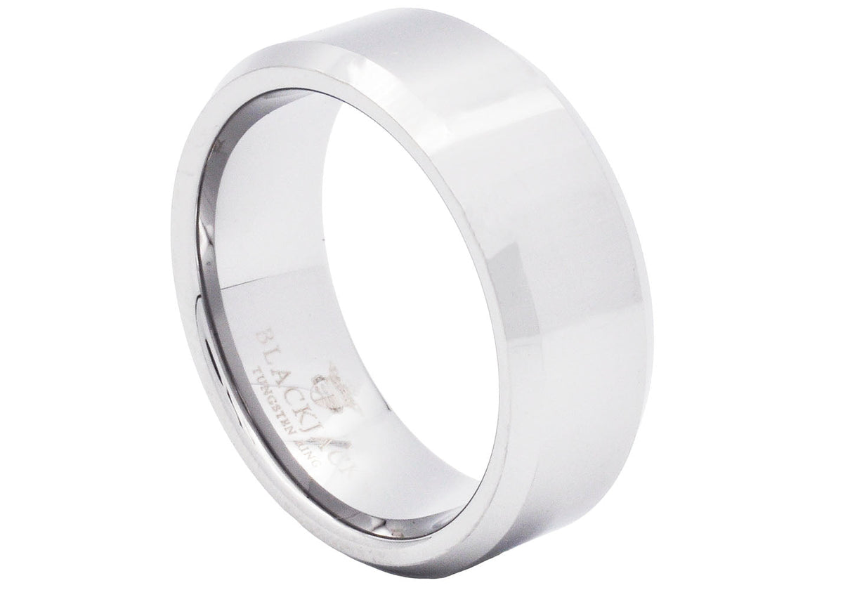 Mens Polished Tungsten Band Ring