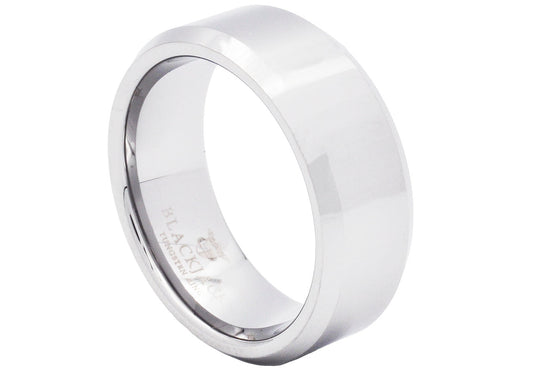 Mens Polished Tungsten Band Ring