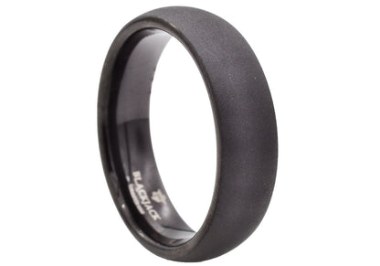 Mens Gray Plated Tungsten Band Ring