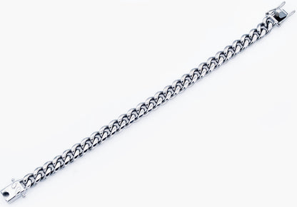Mens 10mm Stainless Steel Cuban Link Chain Bracelet With Box Clasp