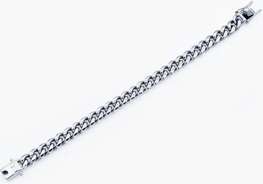 Mens 10mm Stainless Steel Cuban Link Chain Bracelet With Box Clasp