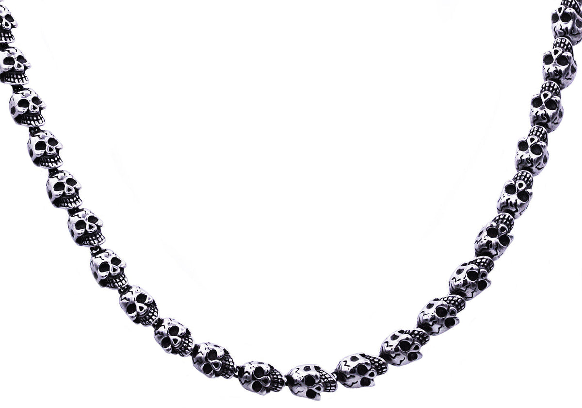 Mens Stainless Steel Skull Chain Necklace