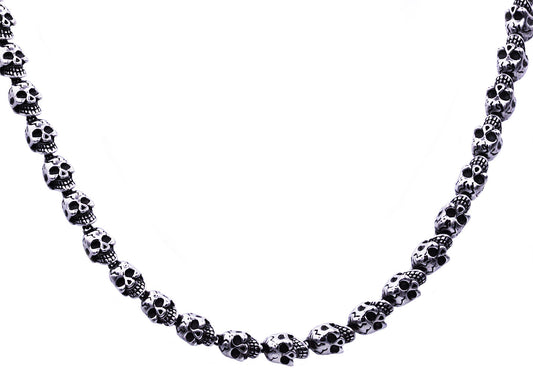 Mens Stainless Steel Skull Chain Necklace