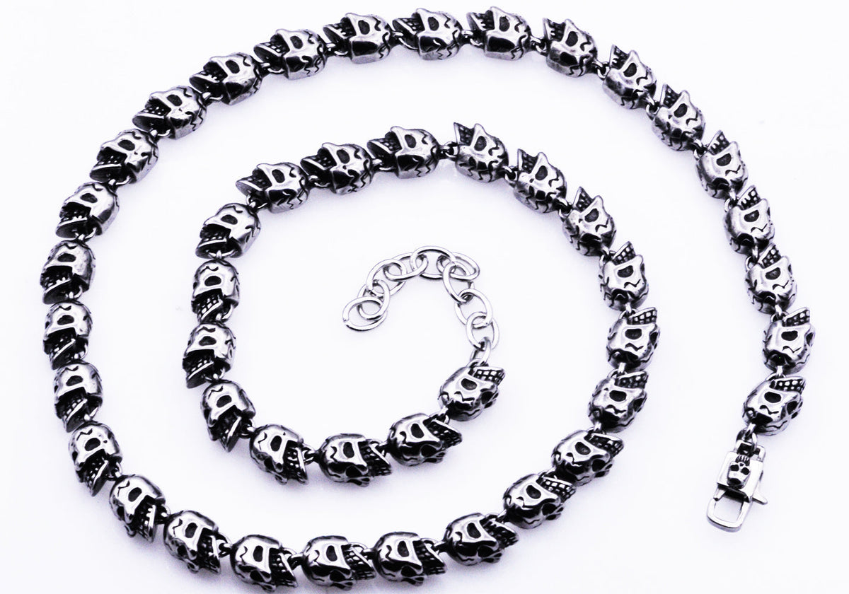 Mens Stainless Steel Skull Chain Necklace