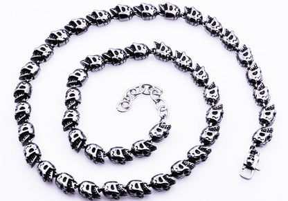 Mens Stainless Steel Skull Chain Necklace