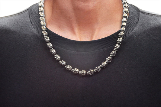 Mens Stainless Steel Skull Chain Necklace