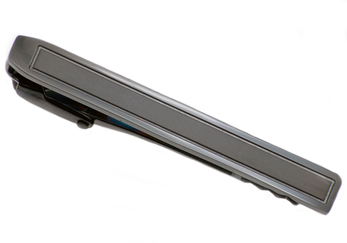 Mens Black Stainless Steel Tie Clip
