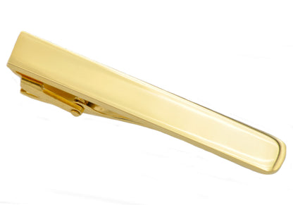 Mens Gold Stainless Steel Tie Clip