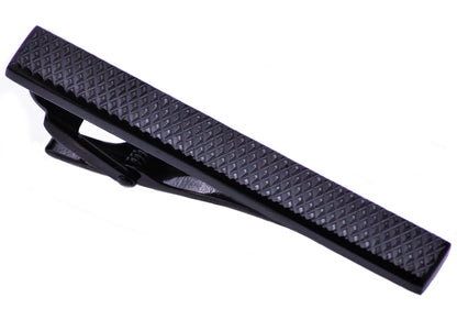 Mens Black Stainless Steel Tie Clip