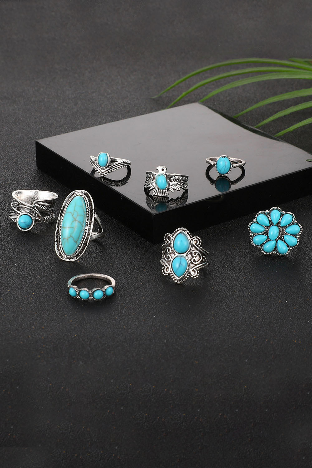 Vintage Turquoise Ring Set