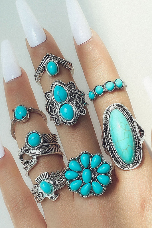 Vintage Turquoise Ring Set